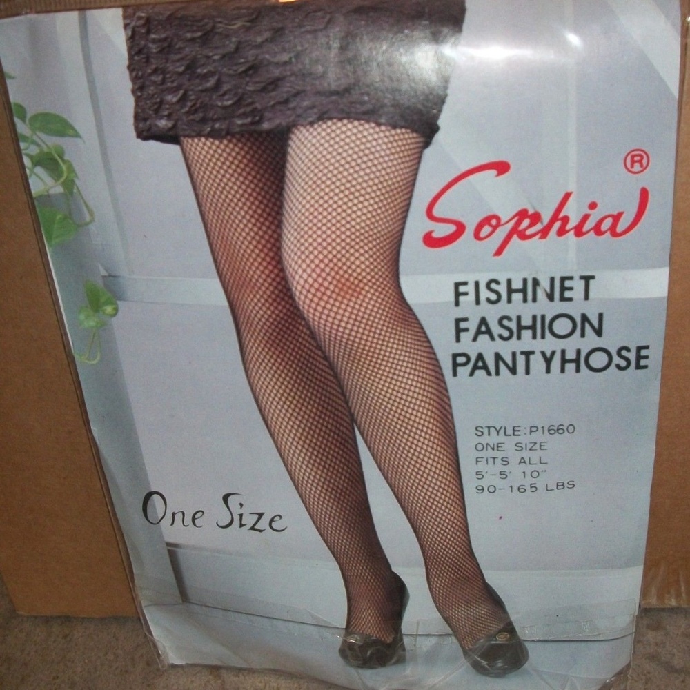 Sophia Black Fishnet Pantyhose Stockings  one size